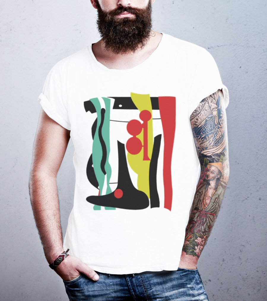 Ace Retro Primary Abstract Geometric Shapes T-Shirt