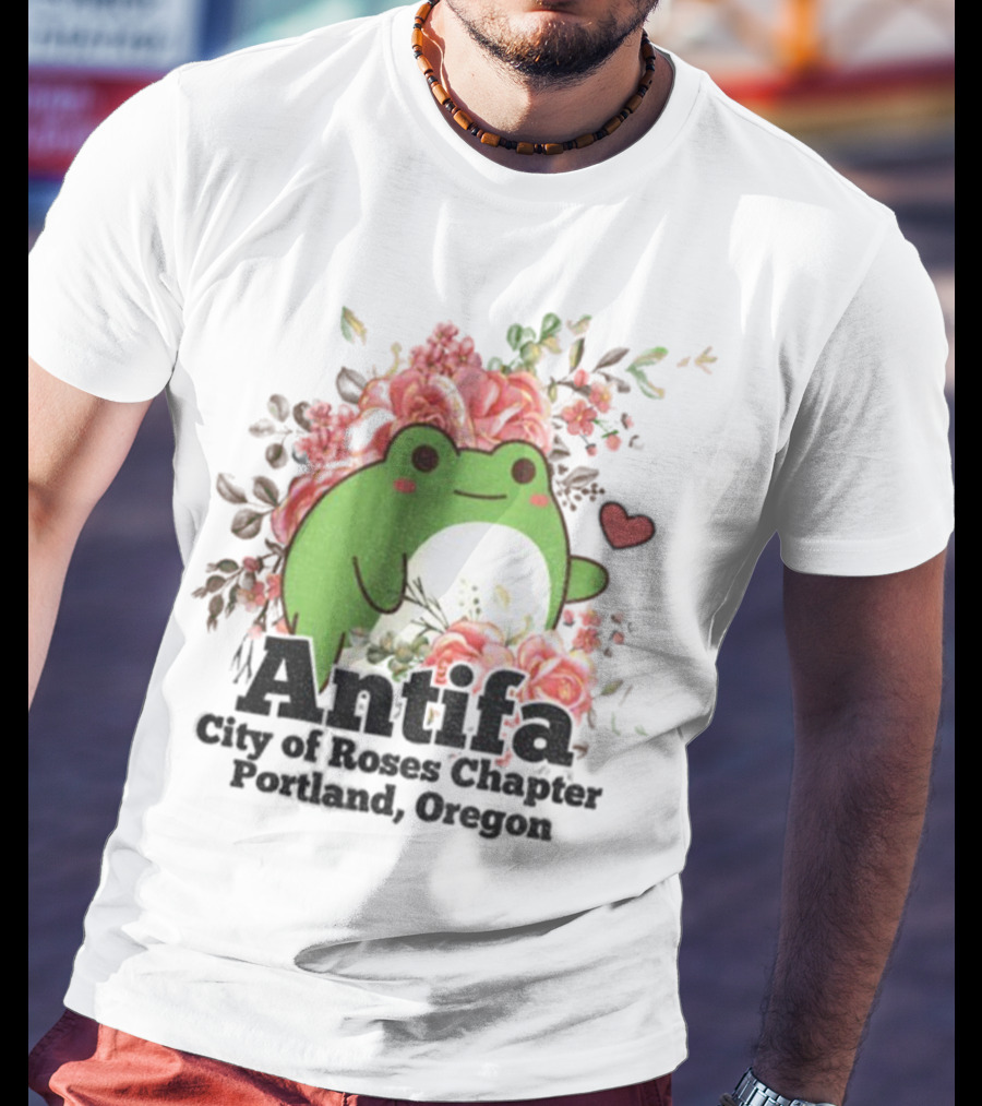 Antifa City Of Roses Chapter Portland Oregon Frog Protest Symbol T-Shirt