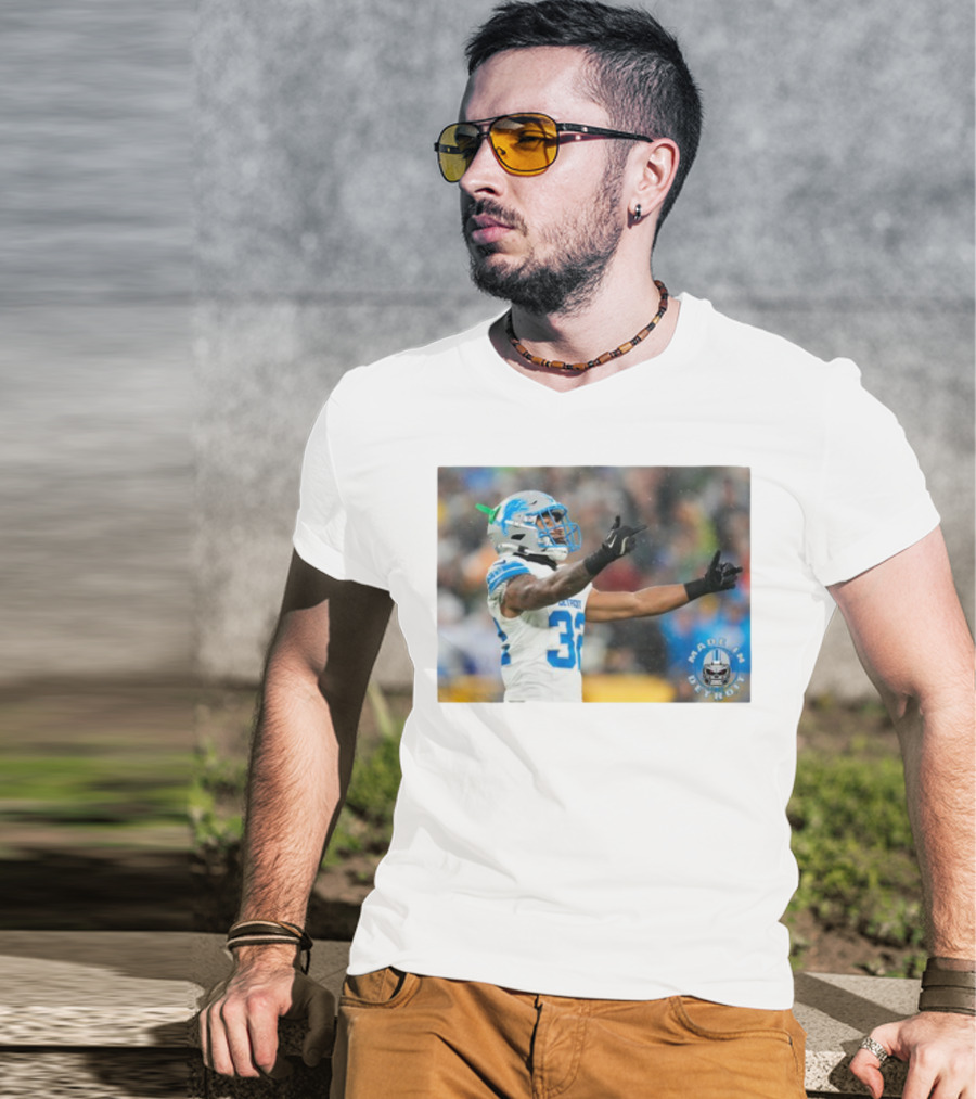 Detroit Lions Brian Branch Made In Detroit Football Celebration T-Shirt