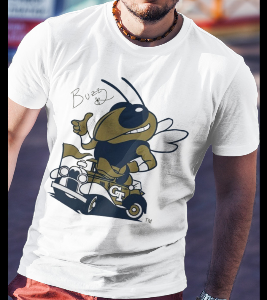 Buzz Georgia Tech Yellow Jacket GT Vintage Car Icon T-Shirt