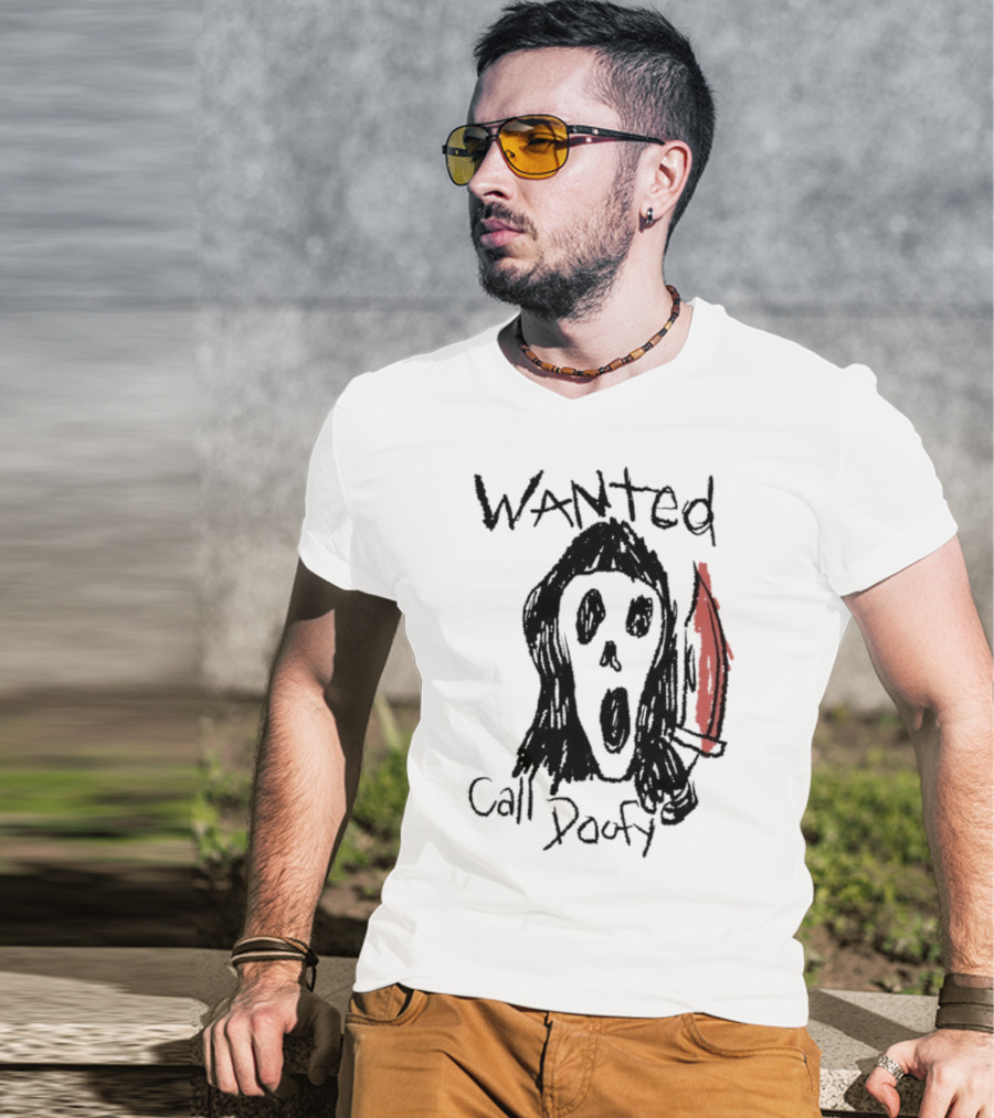 Wanted Call Doofy Scary Mask Knife T-Shirt