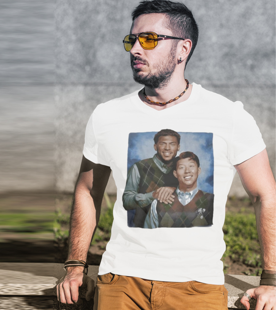 Denis Bouanga And Son Heung Min Los Angeles FC Step Brothers Vintage Style Comedy Parody Design T-Shirt