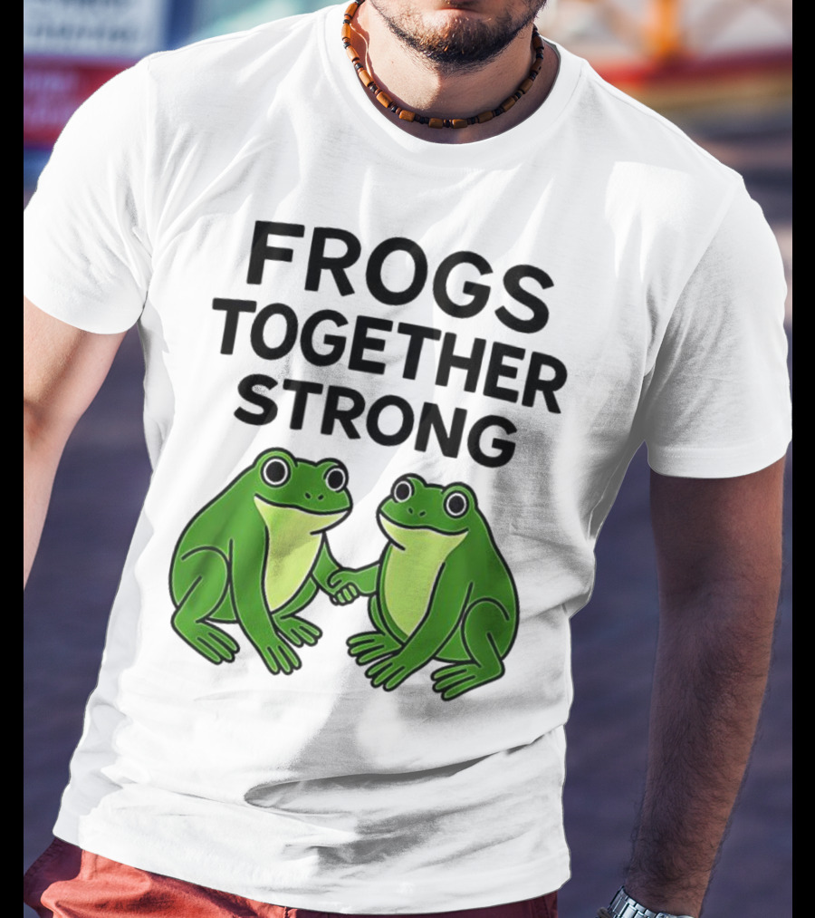 Frogs Together Strong Funny Holding Hands Unity T-Shirt
