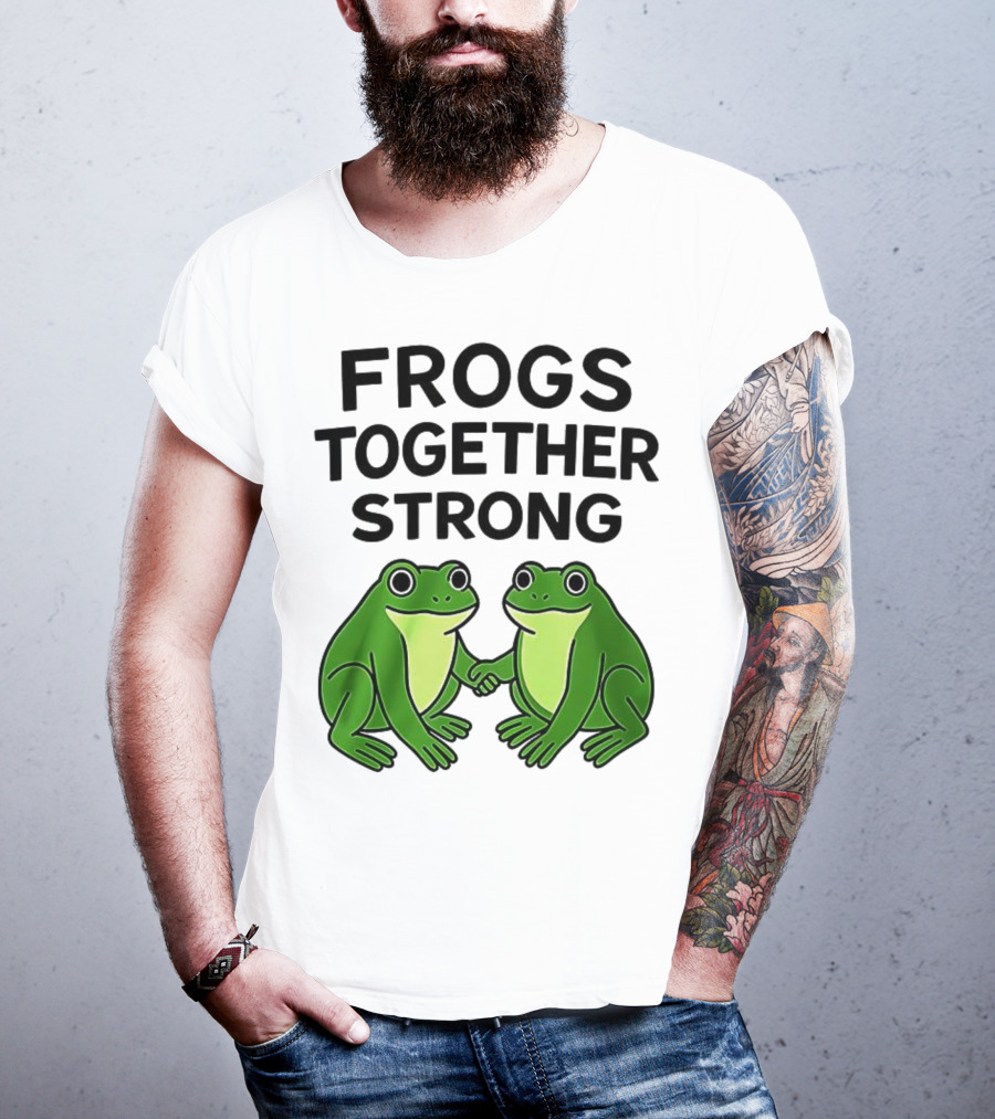 Frogs Together Strong Funny Holding Hands Unity T-Shirt