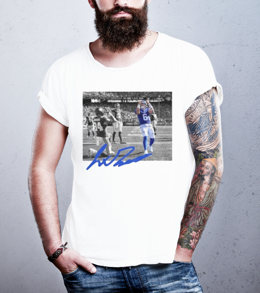 Jaxson Dart Touchdown Celebration New York Football Fan 84 Signature T-Shirt