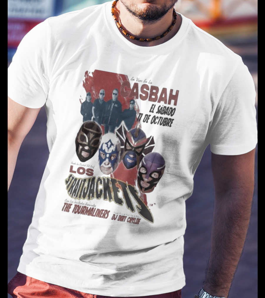 Los Straitjackets Y The Tourmaliners En Vivo El Sábado 11 De Octubre En Casbah San Diego T-Shirt