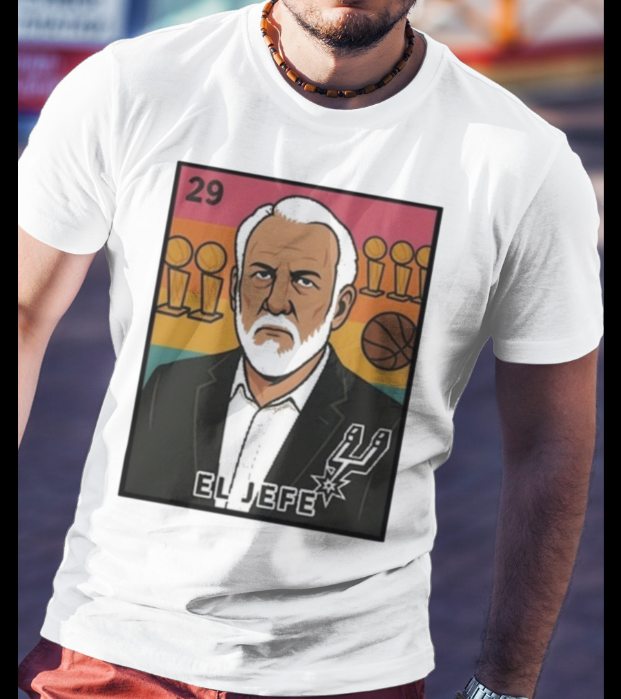 Porvida Popovich El Jefe San Antonio Spurs 29 Trophy T-Shirt