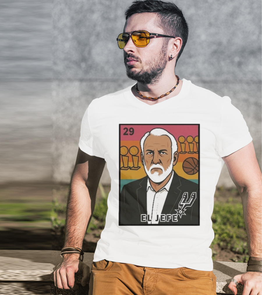 Porvida Popovich El Jefe San Antonio Spurs 29 Trophy T-Shirt