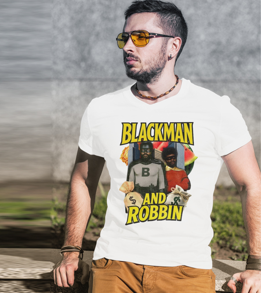 Blackman And Robbin Urban Twist Iconic Duo Bold Parody T-Shirt