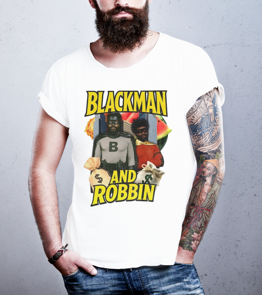 Blackman And Robbin Urban Twist Iconic Duo Bold Parody T-Shirt