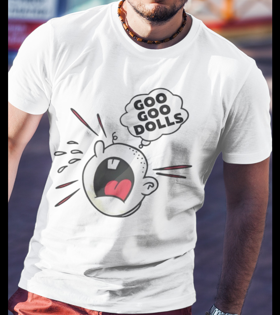 Goo Goo Dolls Shouting Cartoon Illustration T-Shirt