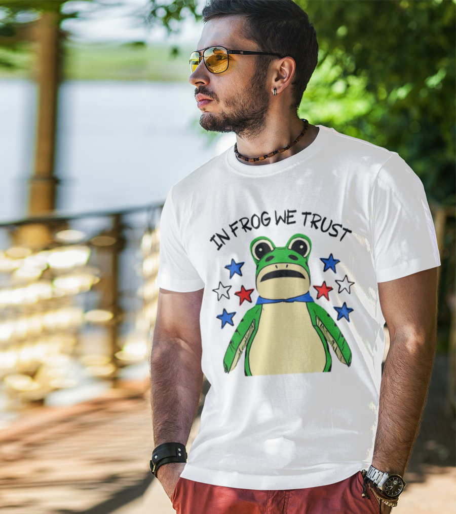 In Frog We Trust Portland Protest Frog Stars T-Shirt