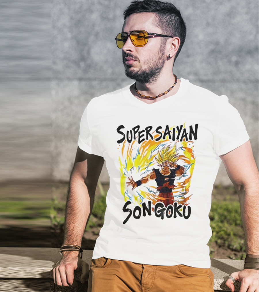 Super Saiyan Son Goku Dragon Ball Flame Aura T-Shirt