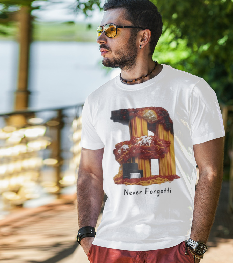 Never Forgetti Spaghetti 9/11 Memory Loss Awareness T-Shirt