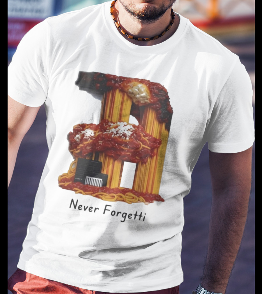 Never Forgetti Spaghetti 9/11 Memory Loss Awareness T-Shirt