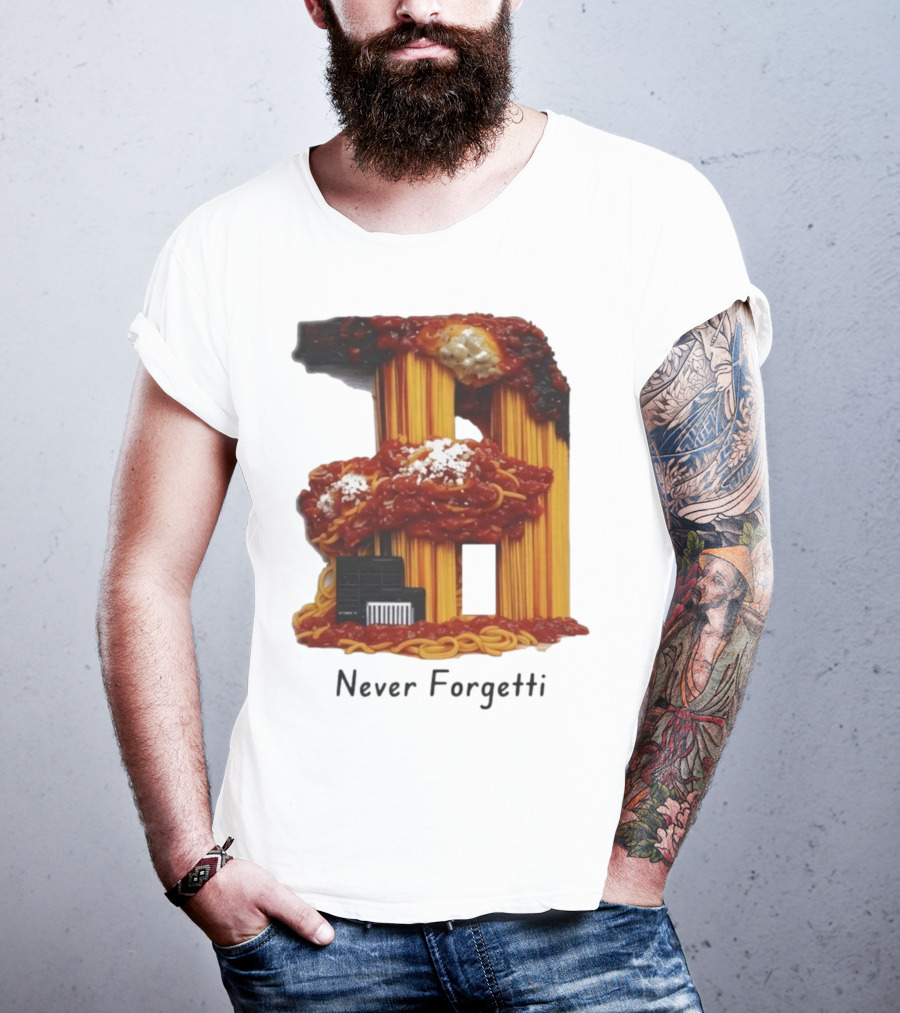 Never Forgetti Spaghetti 9/11 Memory Loss Awareness T-Shirt