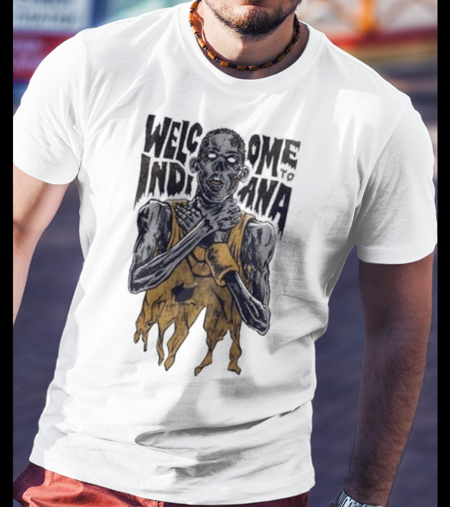 New York Knicks Killer Welcome To Indiana Pacers Zombie Player Choking Graphic T-Shirt