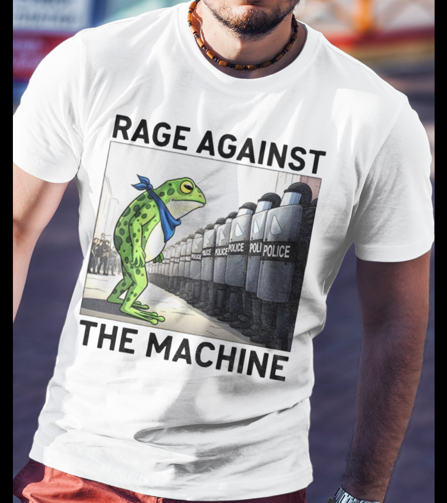 Rage Against The Machine Portland Frog Police Anti-Fascism Vintage T-Shirt