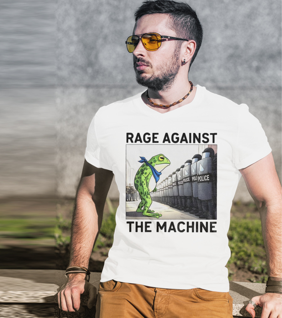 Rage Against The Machine Portland Frog Police Anti-Fascism Vintage T-Shirt