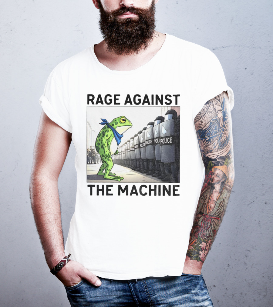 Rage Against The Machine Portland Frog Police Anti-Fascism Vintage T-Shirt