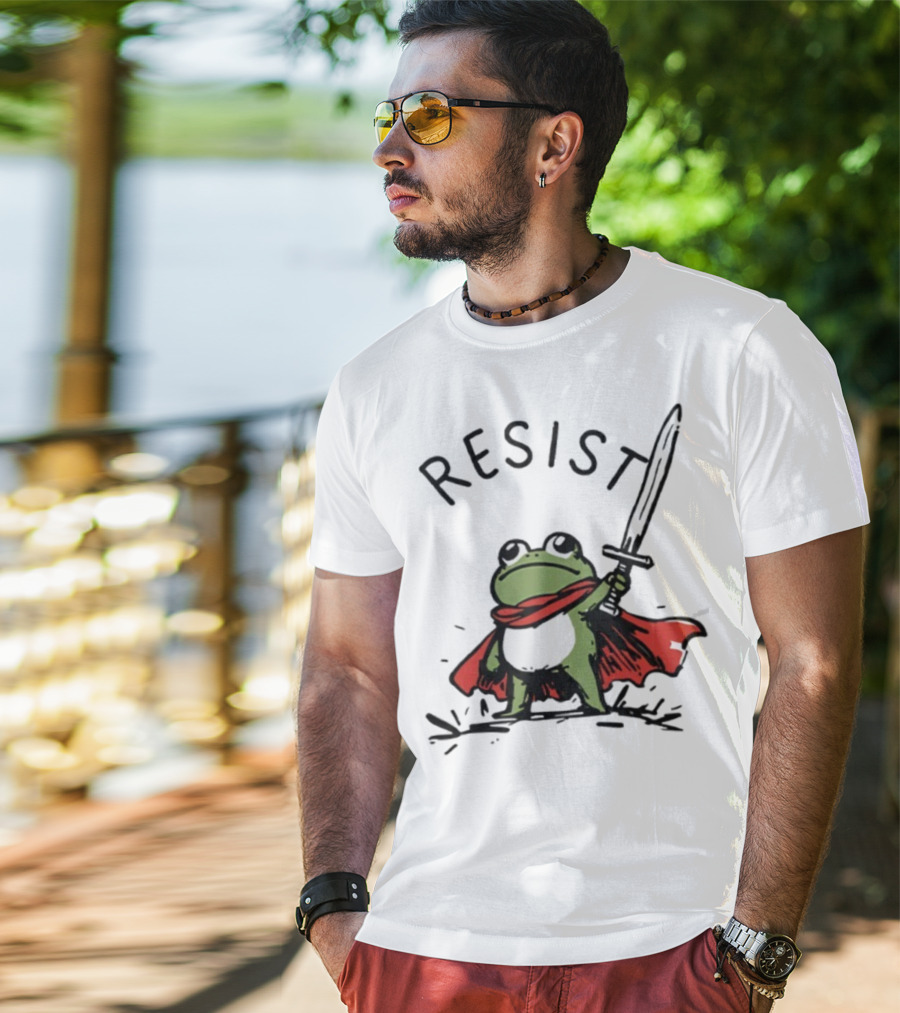 Portland Frog Resist Sword Cape T-Shirt