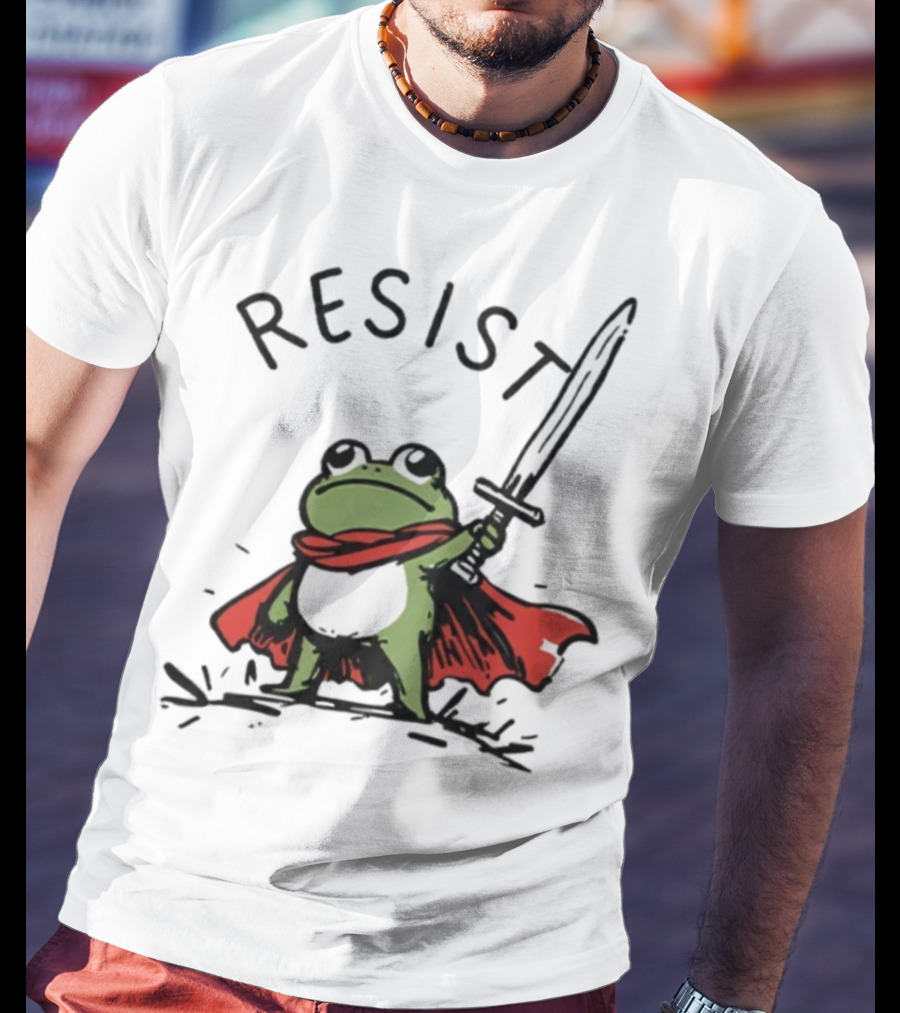 Portland Frog Resist Sword Cape T-Shirt