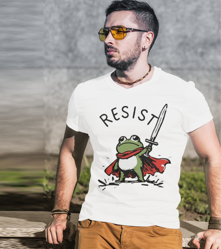 Portland Frog Resist Sword Cape T-Shirt