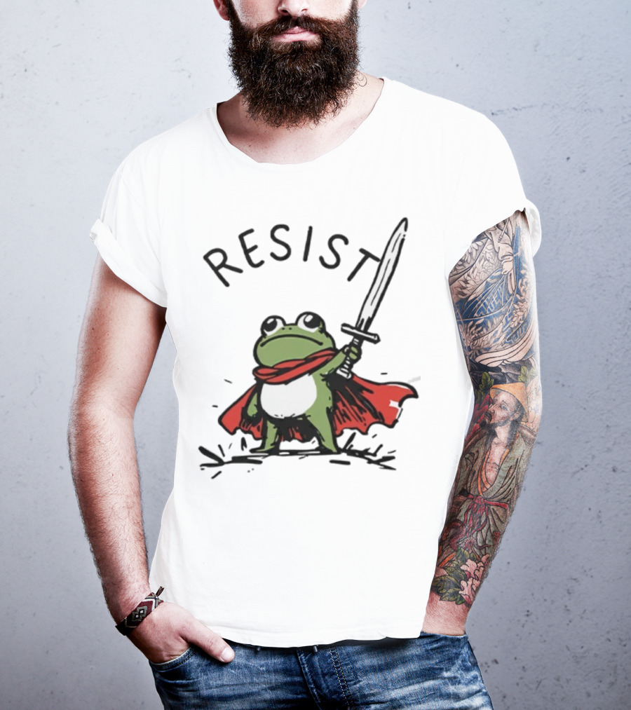 Portland Frog Resist Sword Cape T-Shirt