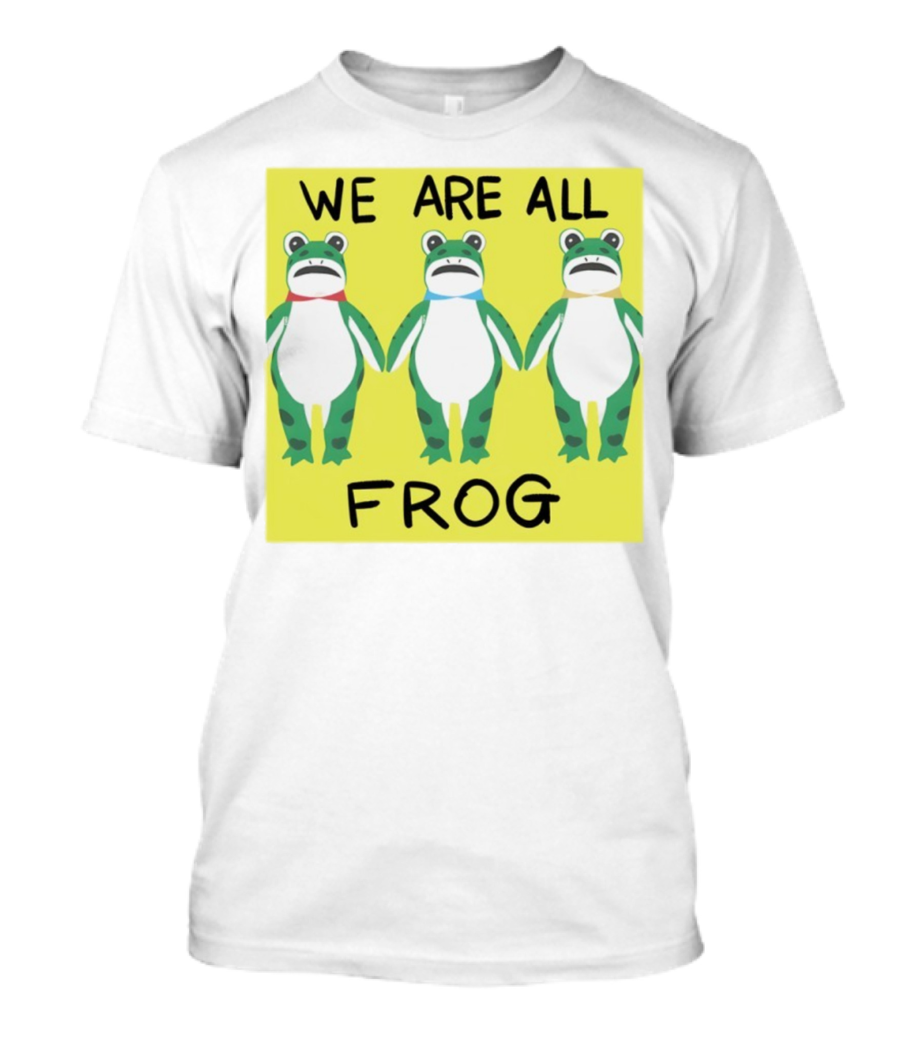 Portland Frog We Are All Frog Trio Colorful Cartoon Style T-Shirt