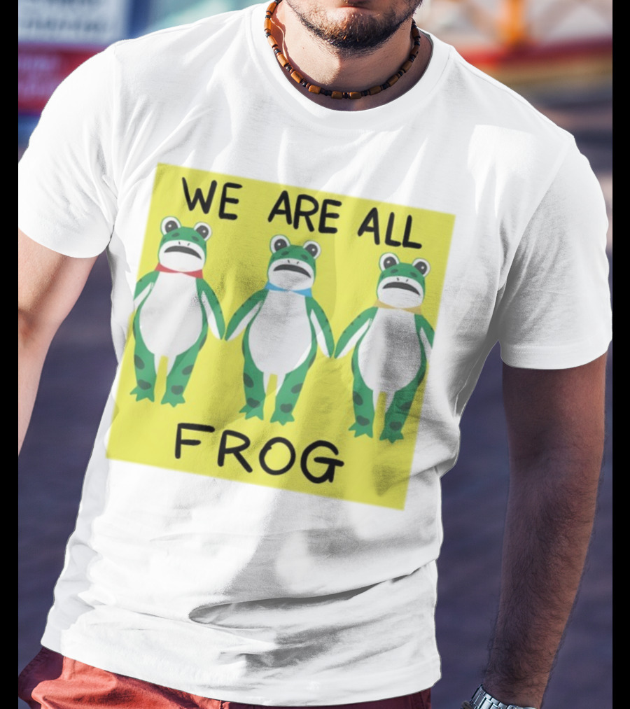 Portland Frog We Are All Frog Trio Colorful Cartoon Style T-Shirt