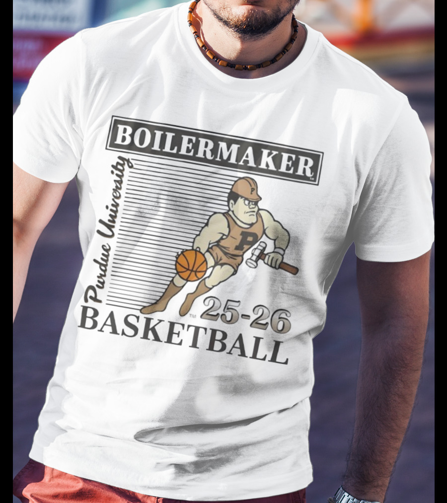 Purdue University Boilermaker 25-26 Basketball Vintage Russell Athletic T-Shirt