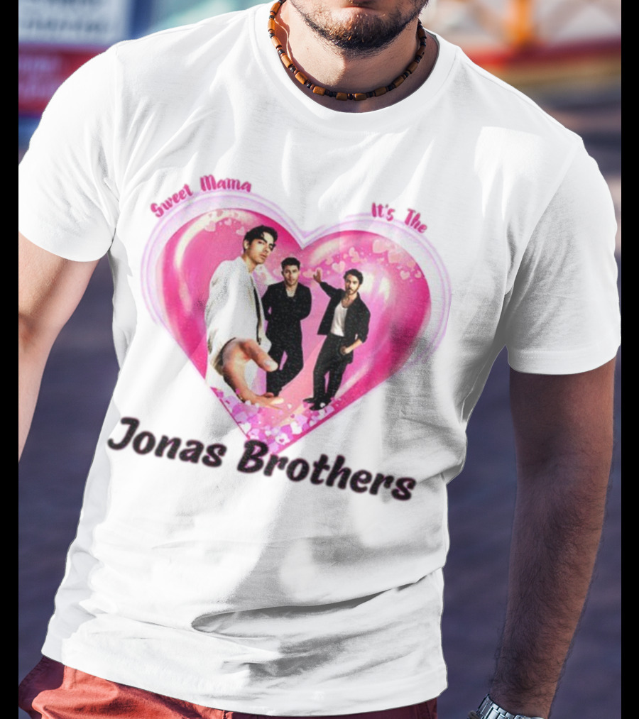 Sweet Mama It's The Jonas Brothers Boyband Vintage Heart Design T-Shirt