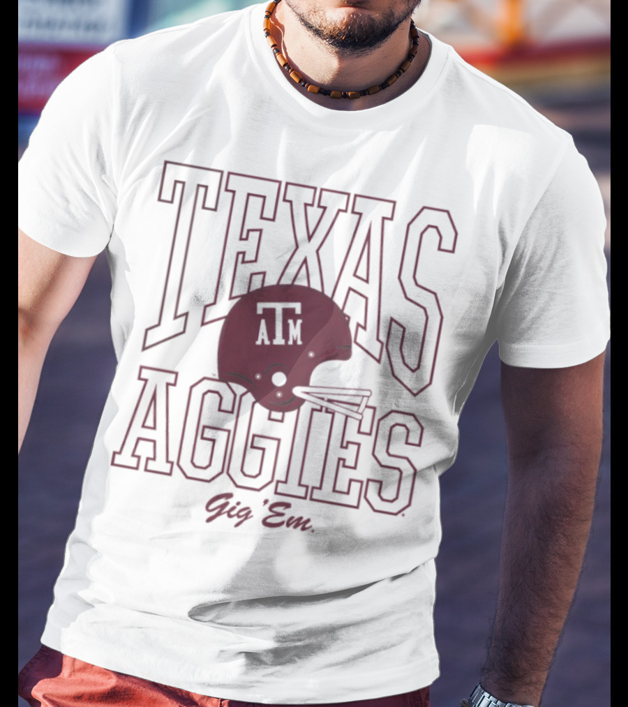 Texas A&M Aggies Gig 'Em 1975 Football Helmet A&M T-Shirt