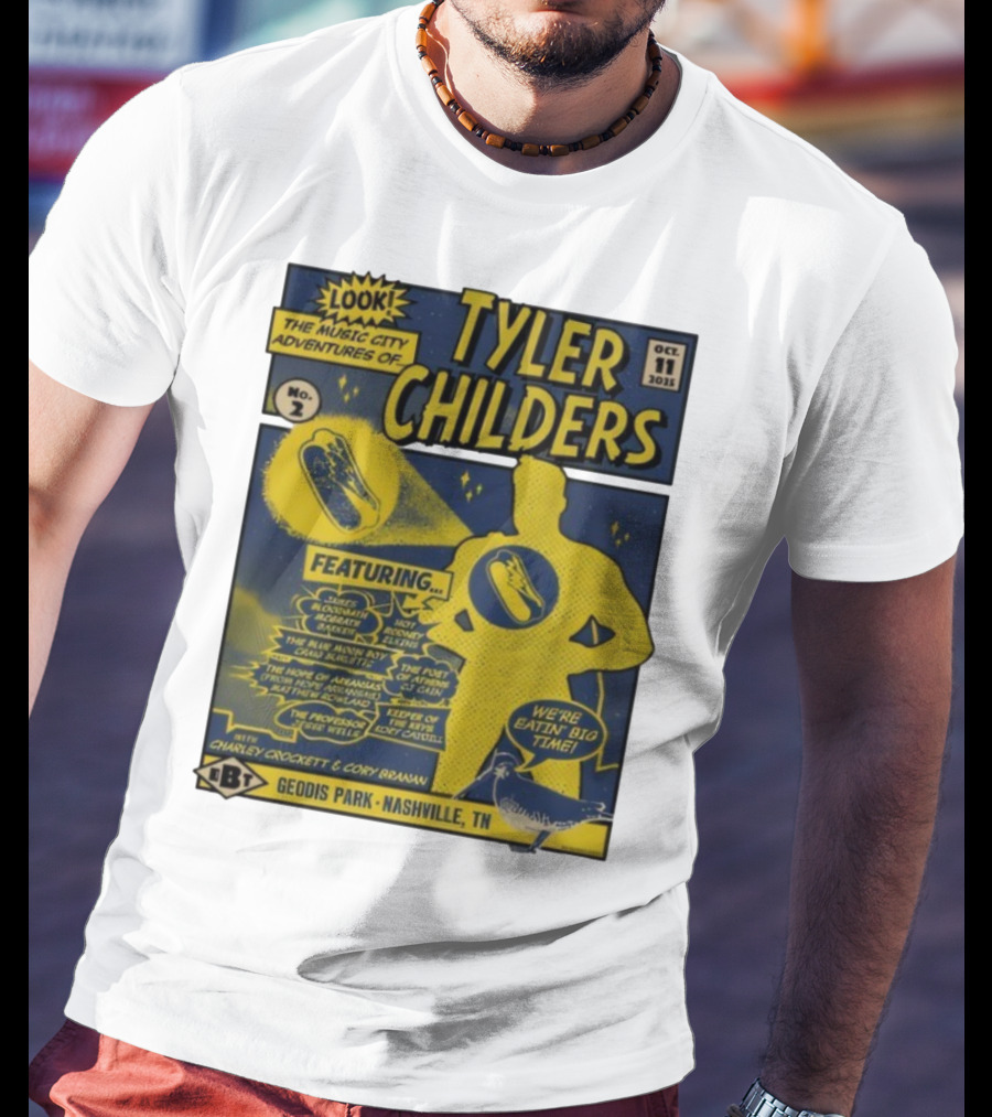 Tyler Childers The Music City Adventures Featuring Charley Crockett Cory Branan GEODIS Park Nashville TN Oct 11 2025 T-Shirt