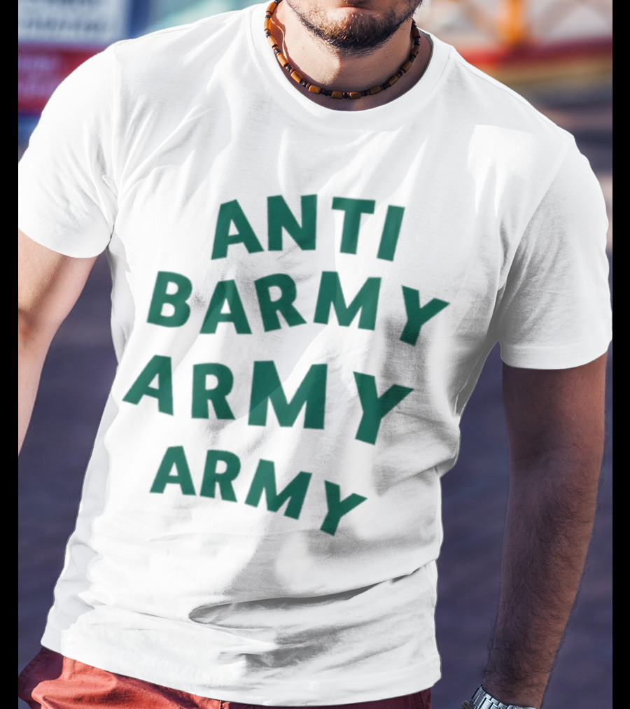 Anti Barmy Army Text Graphic T-Shirt