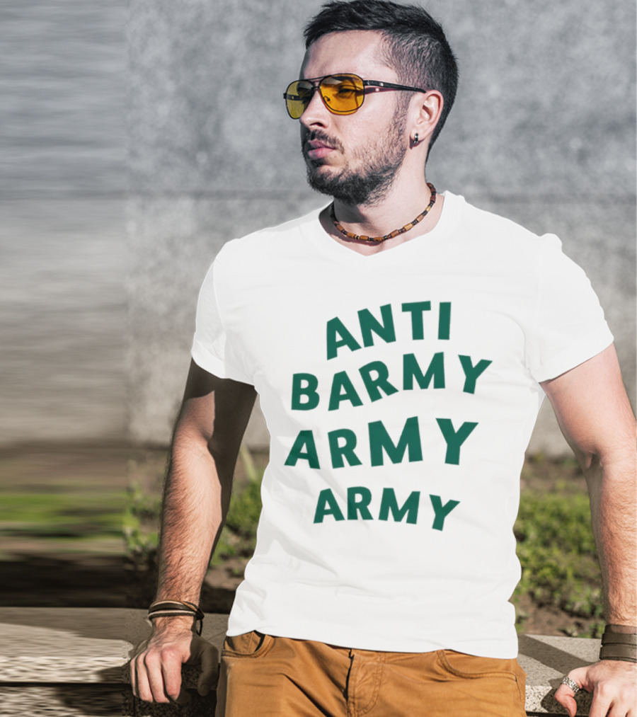 Anti Barmy Army Text Graphic T-Shirt