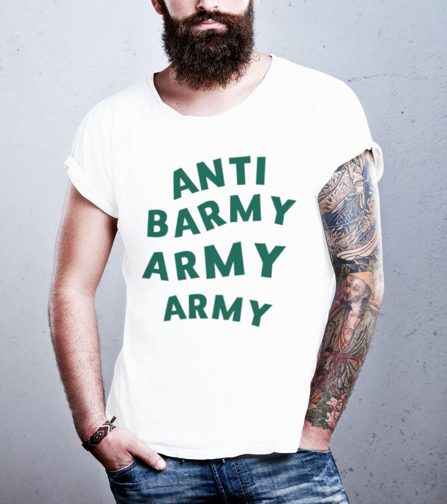 Anti Barmy Army Text Graphic T-Shirt