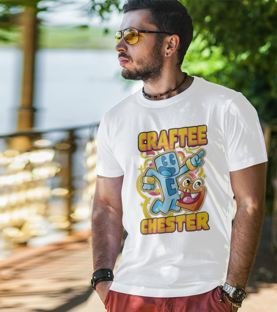 Craftee Chester Cartoon Characters Adventure T-Shirt