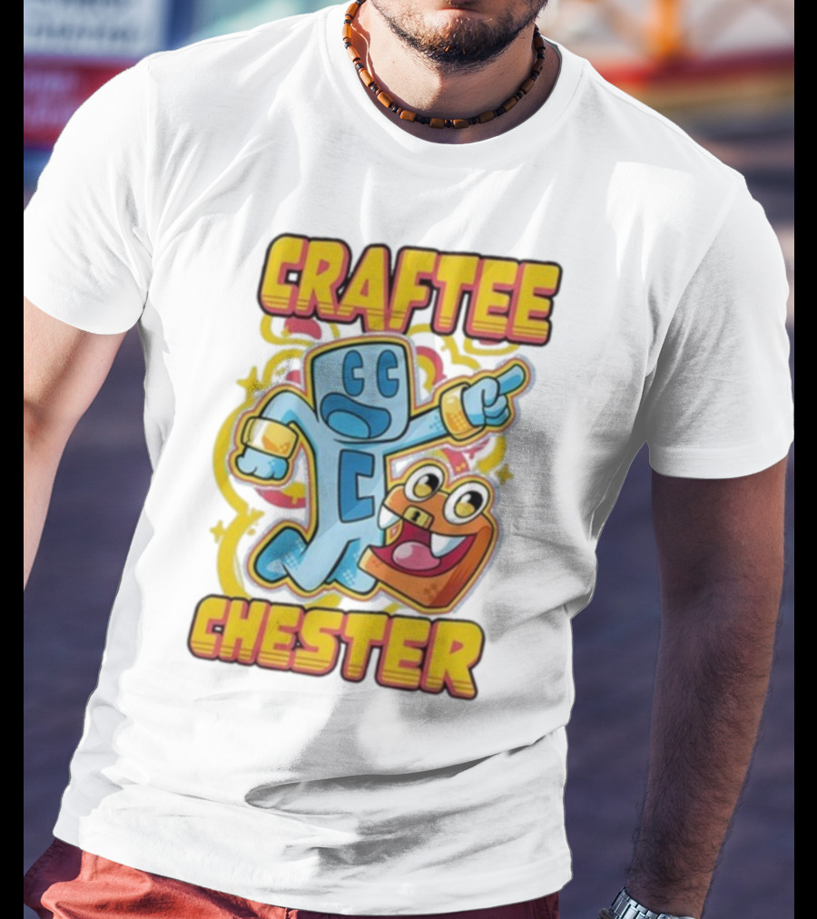 Craftee Chester Cartoon Characters Adventure T-Shirt