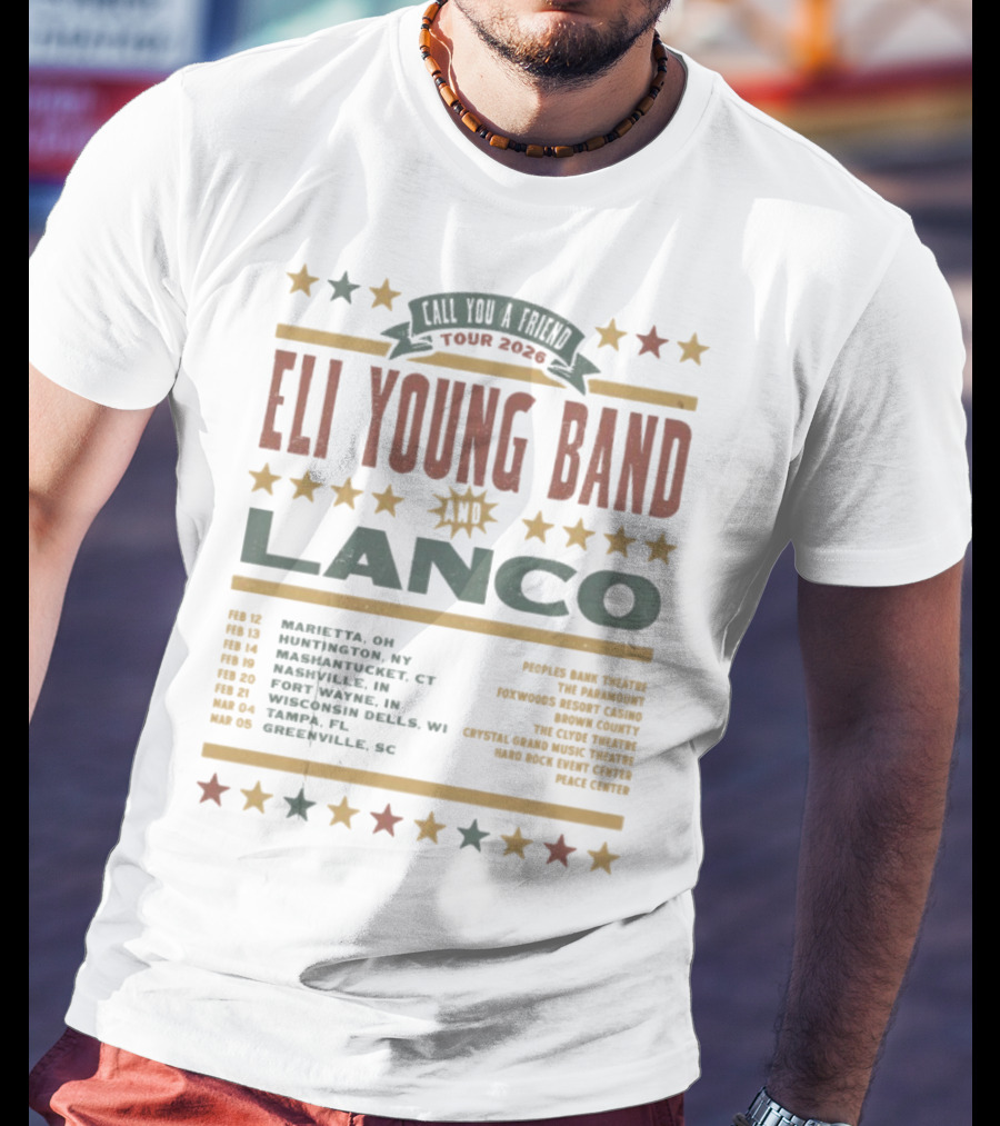 Eli Young Band Tour 2026 Lanco With Special Guest Locations T-Shirt