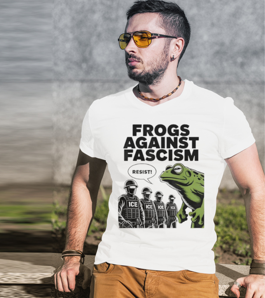Frogs Against Fascism Resist No Kings USA 50501 T-Shirt