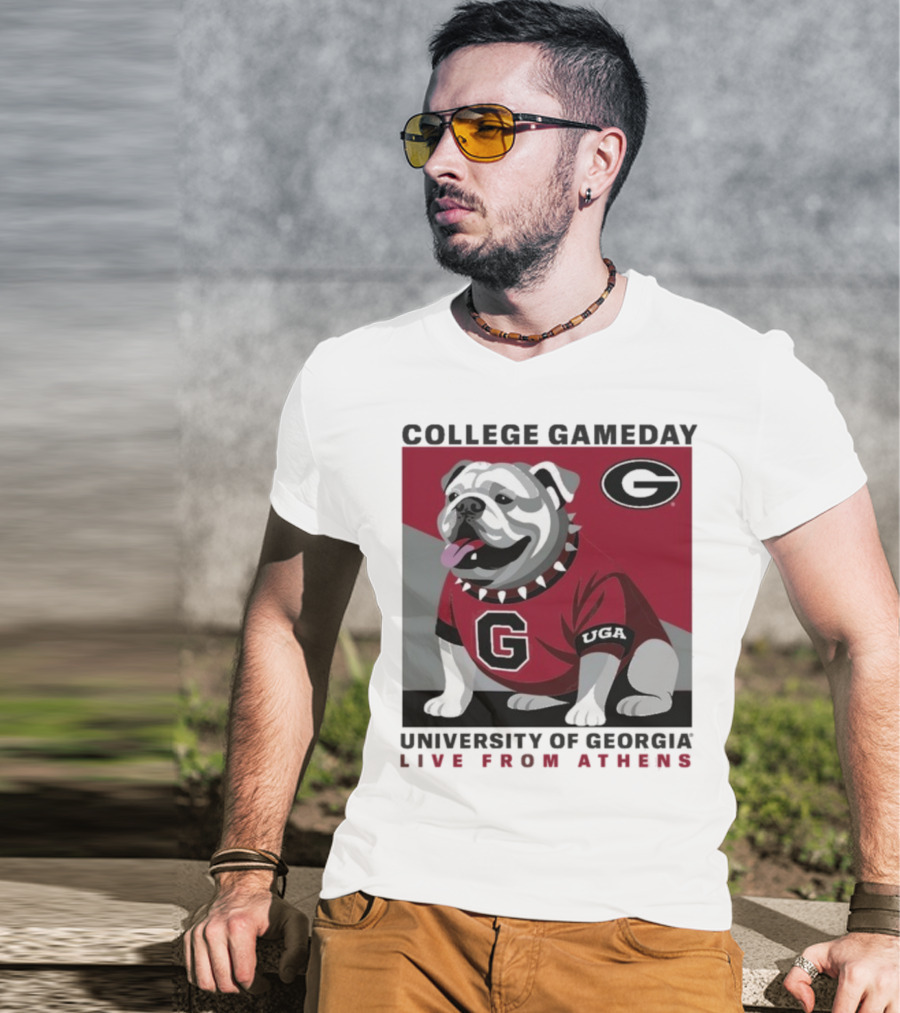 Georgia Bulldogs College Gameday University Of Georgia Live From Athens UGA 2025 T-Shirt