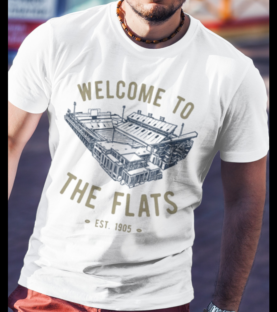 Georgia Tech Yellow Jackets Welcome To The Flats Est 1905 Stadium Blueprint T-Shirt