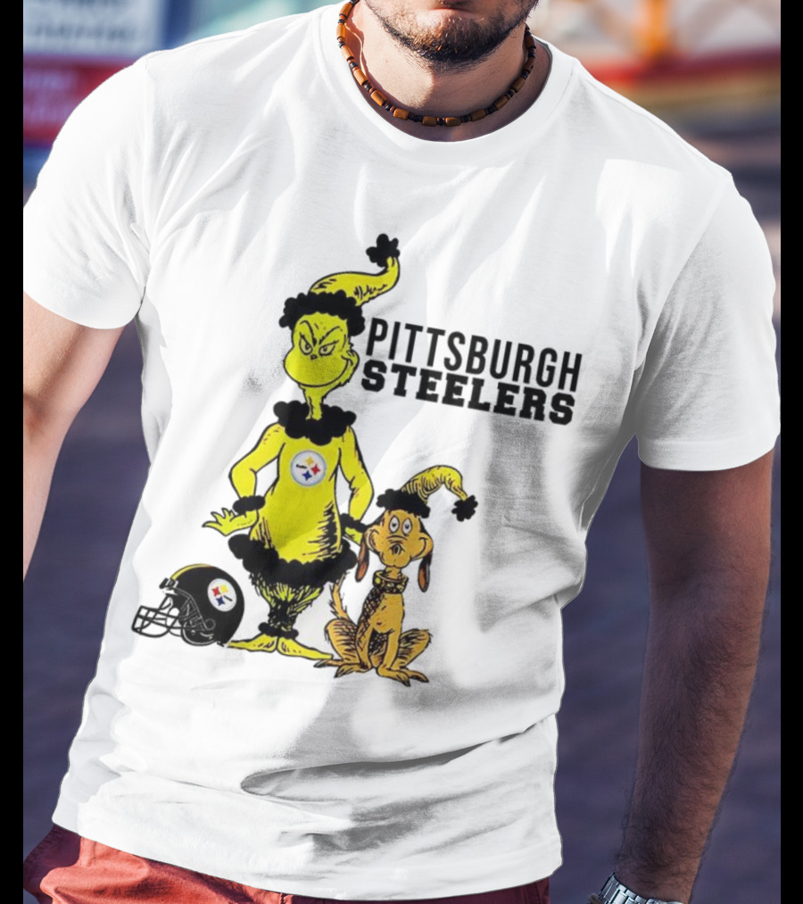 Grinch Max Pittsburgh Steelers Football Christmas Collaboration T-Shirt