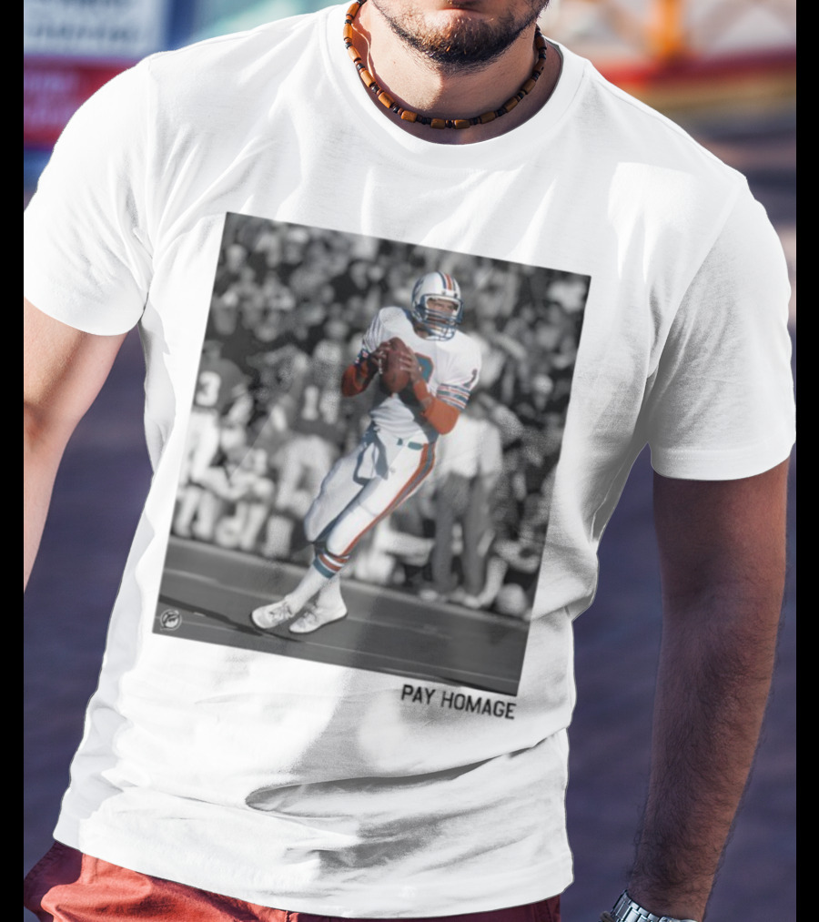 Miami Dolphins Dan Marino Ash Retro Football Legend T-Shirt
