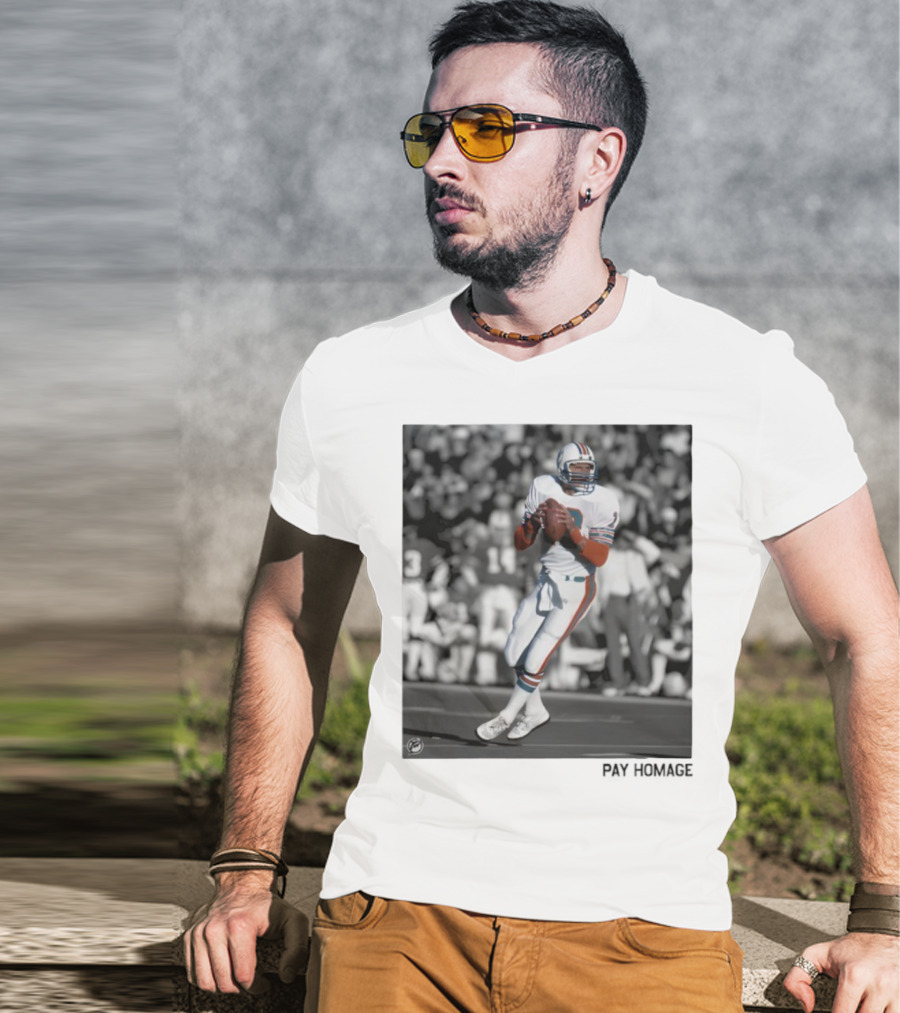 Miami Dolphins Dan Marino Ash Retro Football Legend T-Shirt