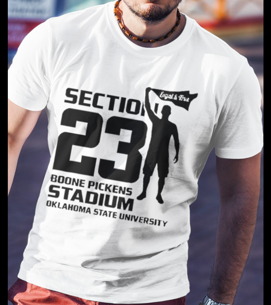 Section 23 Boone Pickens Stadium Oklahoma State University Pistol Pete T-Shirt
