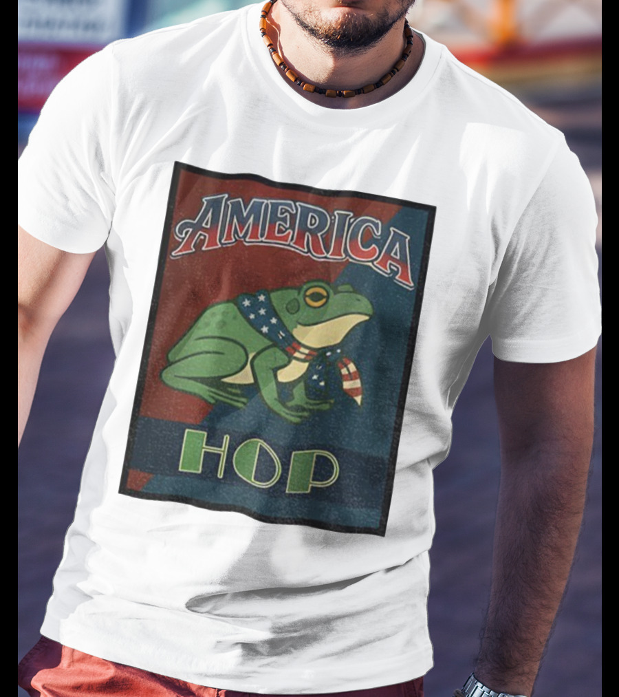 America Frog HOP Patriotic Protest Portland T-Shirt