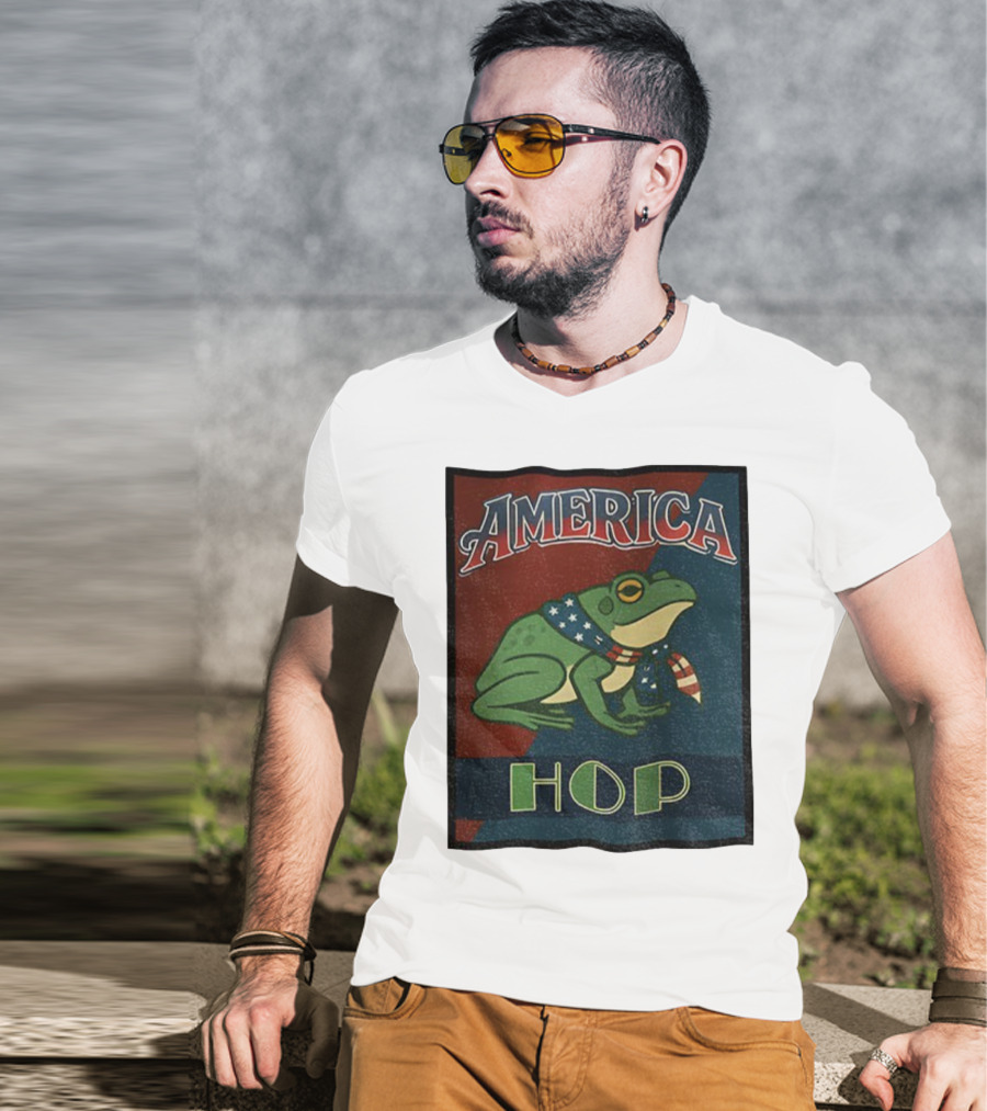 America Frog HOP Patriotic Protest Portland T-Shirt