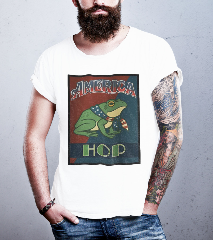 America Frog HOP Patriotic Protest Portland T-Shirt